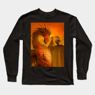 Fantasy Dragon and Knight Art Long Sleeve T-Shirt